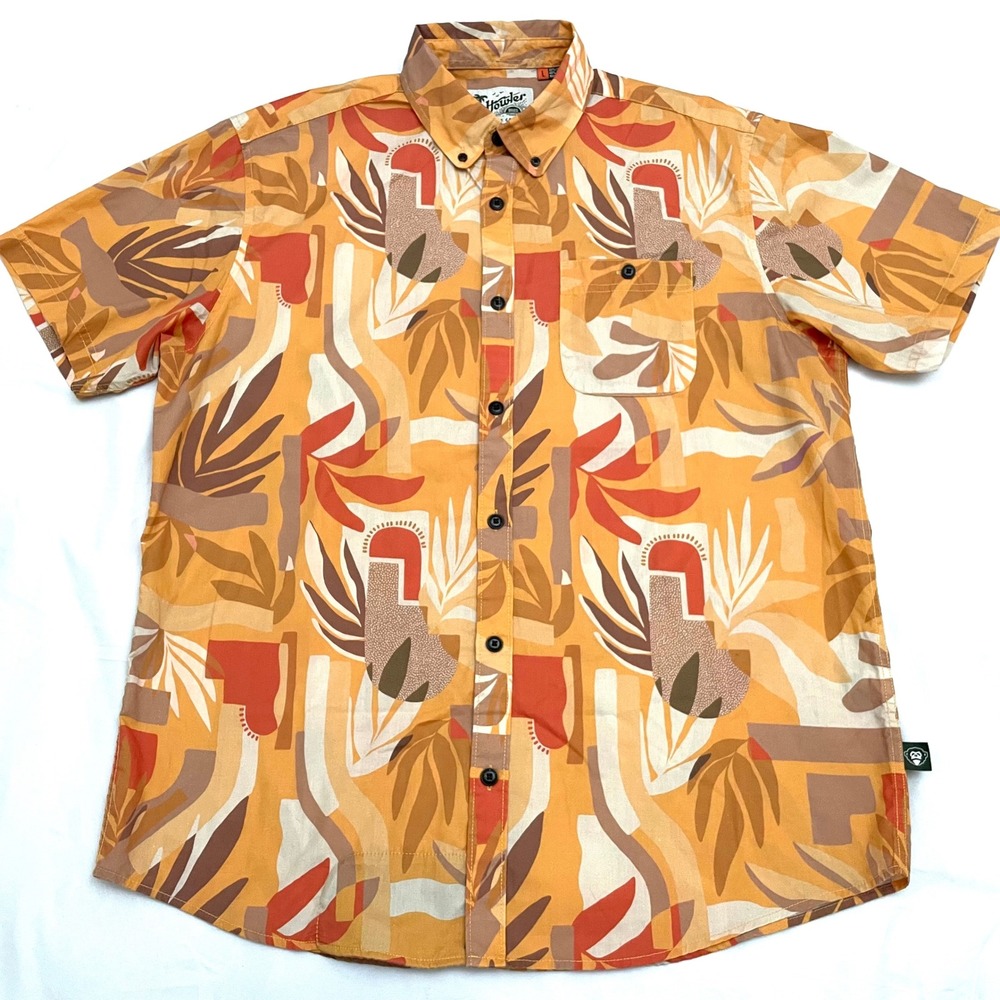 Howler Bros‎ Mansfield Short Sleeve Button Down Shirt Large Savannah Abstract